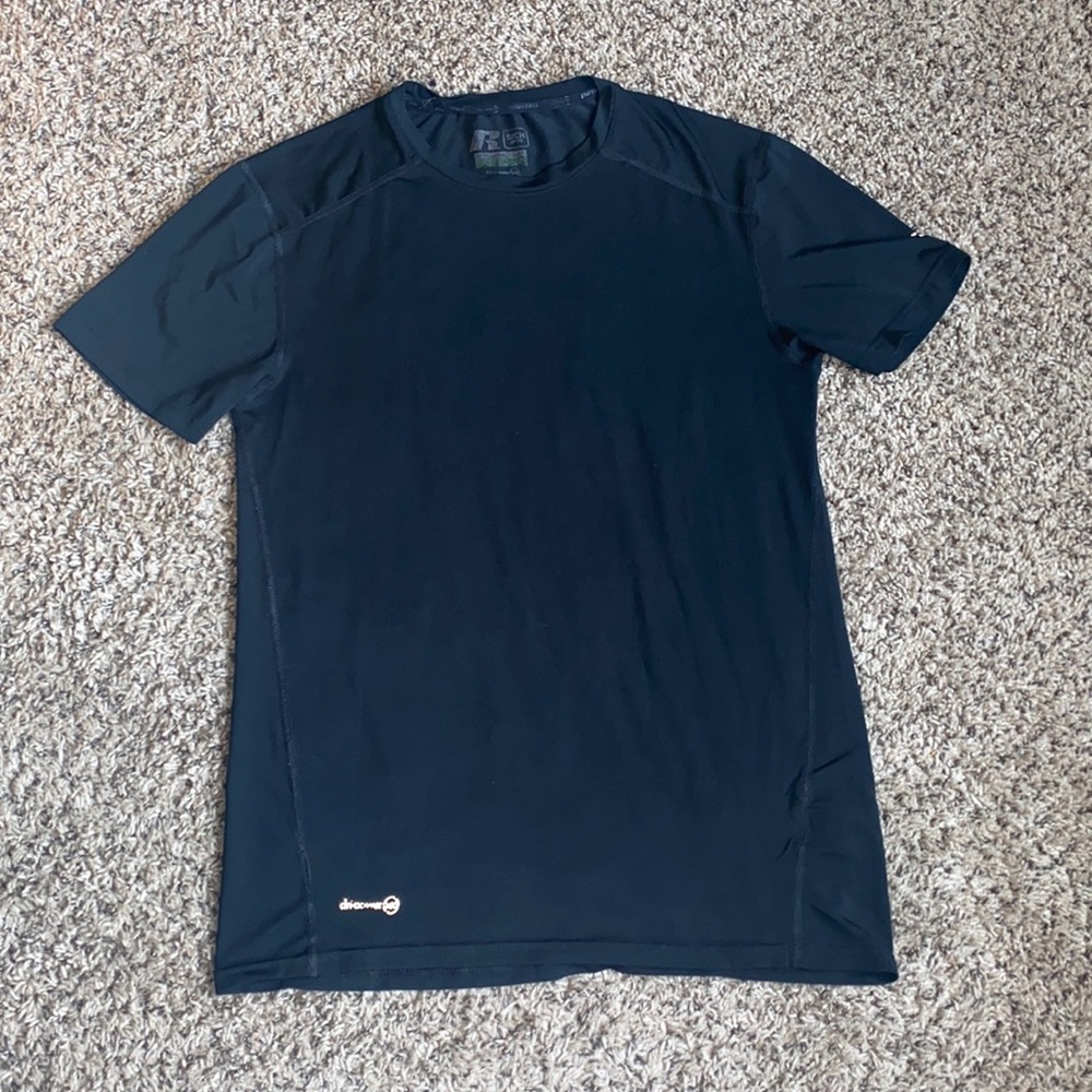 Russel Black Short Sleeve Dry-Fit tee